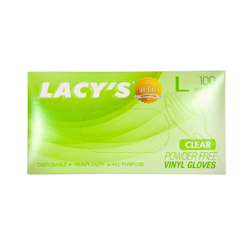 Glove - Vinyl Powder Free L Size White Lacy's (100's) Glove - Vinyl Powder Free L Size White Lacy's (100's)