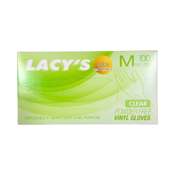 Glove - Vinyl Powder Free M Size White Lacy's (100's) Glove - Vinyl Powder Free M Size White Lacy's (100's)